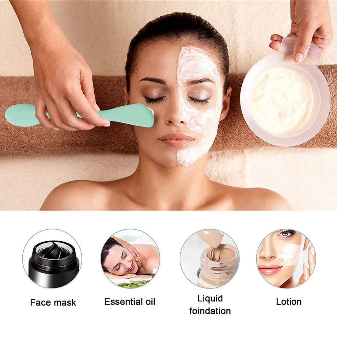Double-Ended Silicone Face Mask & Cleansing Brush | Soft, Reusable Skin Care Applicator Tool (Pack of 2)