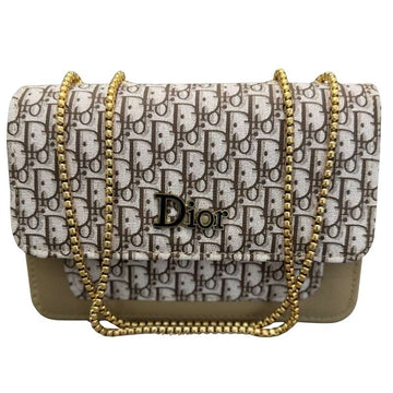 Dior Oblique Canvas & Beige Leather Flap Clutch – Timeless Designer Statement Piece